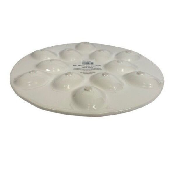 St. Nicholas Square Snow Days Deviled Egg Dish Plate Platter Snowman Christmas - Picture 7 of 9